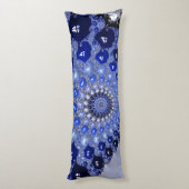 Abstrakt Blue Ombre Fraktal Bubbles Seitenschläferkissen (Rückseite (Vertikal))