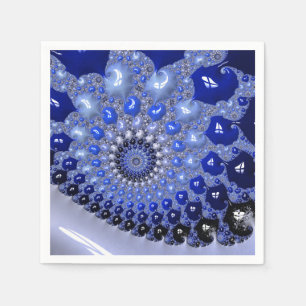 Abstrakt Blue Ombre Fraktal Bubbles Serviette
