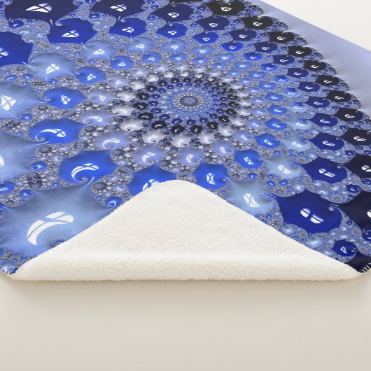 Abstrakt Blue Ombre Fraktal Bubbles Sherpadecke (3/4)