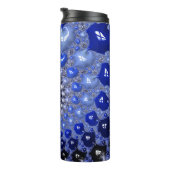 Abstrakt Blue Ombre Fraktal Bubbles Thermosbecher (Nach rechts gedreht)