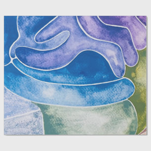 Abstrakt Blue Ombre Geschenkpapier