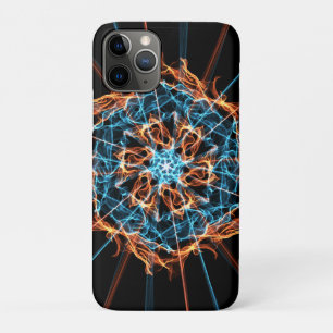 Abstrakt Blue Orange Flames Hexagon Case-Mate iPhone Hülle