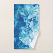 Abstrakt Blue Paint Waves Badhandtuch Set (Handtuch)