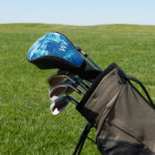 Abstrakt Blue Paint Waves Golf Headcover (In SItu)