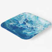 Abstrakt Blue Paint Waves Pappteller (Gewinkelt)
