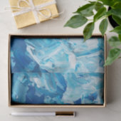 Abstrakt Blue Paint Waves Seidenpapier (Geschenk)