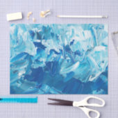 Abstrakt Blue Paint Waves Seidenpapier (Handwerk)