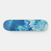 Abstrakt Blue Paint Waves Skateboard (Horizontal)