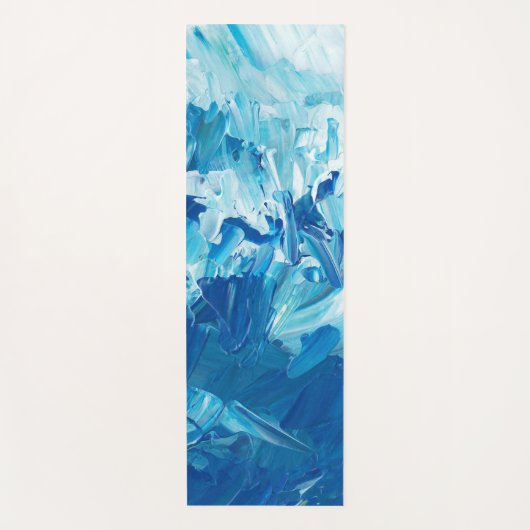 Abstrakt Blue Paint Waves Yogamatte (Vorderseite)