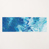 Abstrakt Blue Paint Waves Yogamatte (Vorderseite (Horizontal))