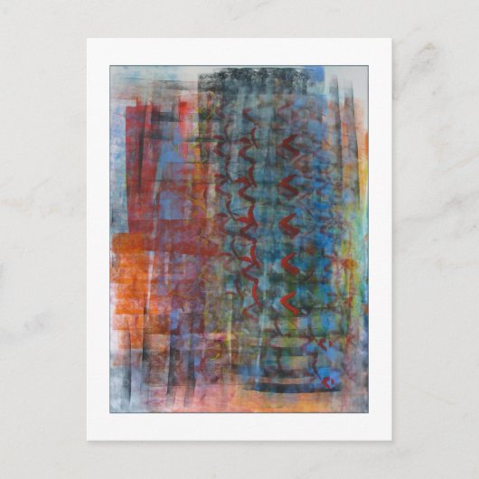 Abstrakt Blue Postcard Postkarte (Vorderseite)