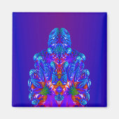 Abstrakt Blue Robot Magnet (Vorne)