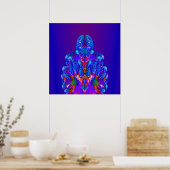 Abstrakt Blue Robot Poster (Küche)