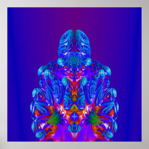 Abstrakt Blue Robot Poster
