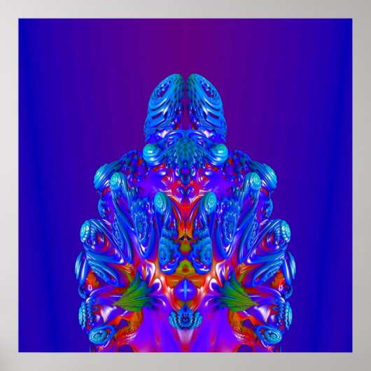 Abstrakt Blue Robot Poster (Vorne)