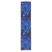 Abstrakt Blue Rose Table Runner Kurzer Tischläufer (Vorderseite)