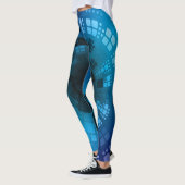Abstrakt Blue Sea Gold Diamond Seashell Leggings (Links)
