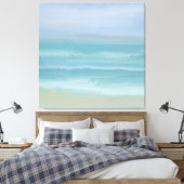 Abstrakt Blue Seashore Kleine Breakers Wasserfarbe Leinwanddruck (Insitu (Schlafzimmer))