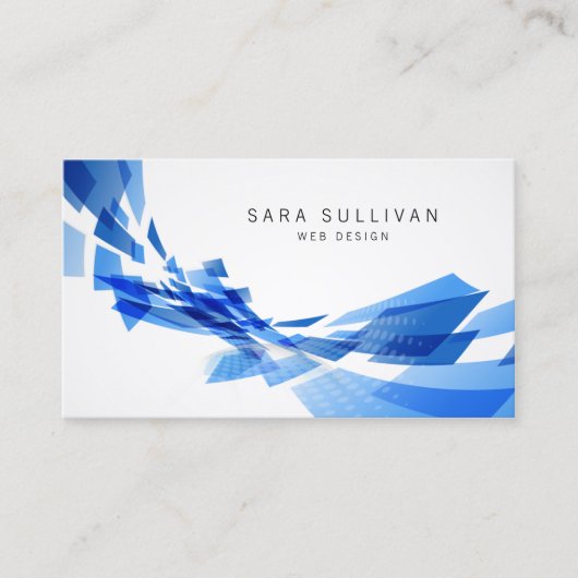 Abstrakt Blue Shapes Webdesign Business Card Visitenkarte (Vorderseite)