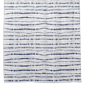 Abstrakt Blue Shibori Horizontal Lines Duschvorhang (Vorderseite)