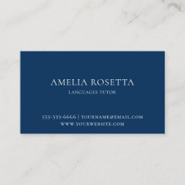 Abstrakt Blue Simple Beruflich Language Tutor Visitenkarte