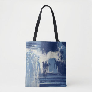 Abstrakt Blue und Elfenbein Tasche