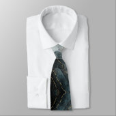 Abstrakt Blue und Grey Mens Fashion Neck Tie Krawatte (Gebunden)