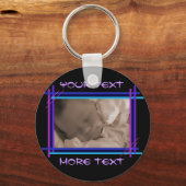 Abstrakt Blue und Indigo Frame Schlüsselanhänger (Vorderseite)