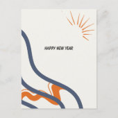 Abstrakt Blue und Orange 2025 neues Jahr Postkarte (Vorderseite)