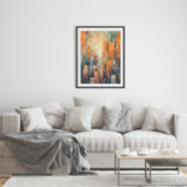 Abstrakt Blue und Orange City Architecture Poster