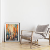 Abstrakt Blue und Orange City Architecture Poster