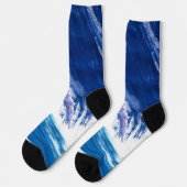Abstrakt Blue Unique Watercolor Artistic Socken (Linkes Detail)