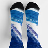 Abstrakt Blue Unique Watercolor Artistic Socken (Oben)