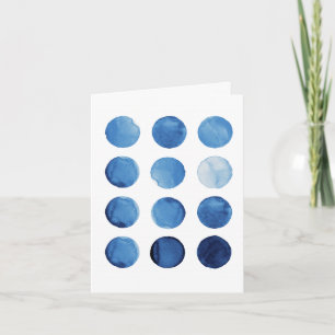 Abstrakt Blue Watercolor Geometric Geburtstag Karte
