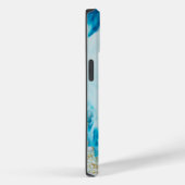 Abstrakt Blue Watercolor Gold Glitzer Mit Monogram Case-Mate iPhone Hülle (Rückseite / Rechts)