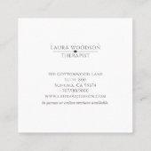 Abstrakt Blue Watercolor Therapeutic Business Card Quadratische Visitenkarte (Rückseite)