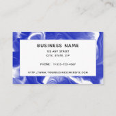 Abstrakt Blue White Fluid Art Visitenkarte (Rückseite)