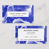 Abstrakt Blue White Fluid Art Visitenkarte (Vorne/Hinten)