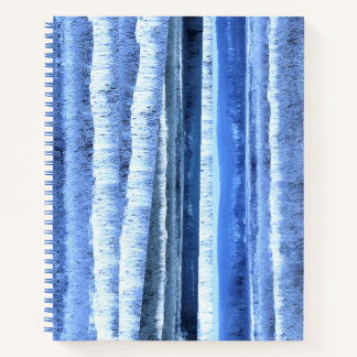 Abstrakt Blue White Winter Forest SpiralNotebook Notizbuch