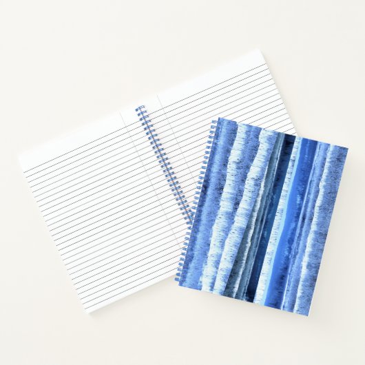 Abstrakt Blue White Winter Forest SpiralNotebook Notizbuch (Innenseite)
