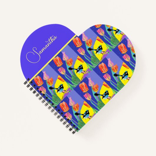 Abstrakt Blue Wren Australian Bird Birds Notizblock (Vorderseite)