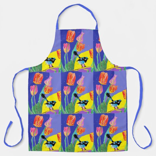 Abstrakt Blue Wren Australian Bird Birds Schürze (Vorderseite)