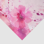 Abstrakt blühendes Aquarellfarbenrosa Seidenpapier (Ausschnitt)