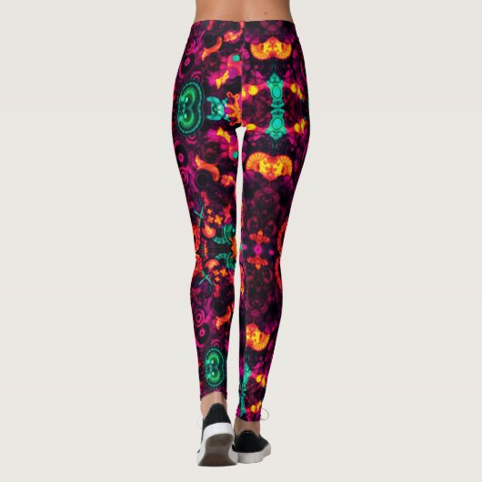 Abstrakt blumenreich leggings (Rückseite)