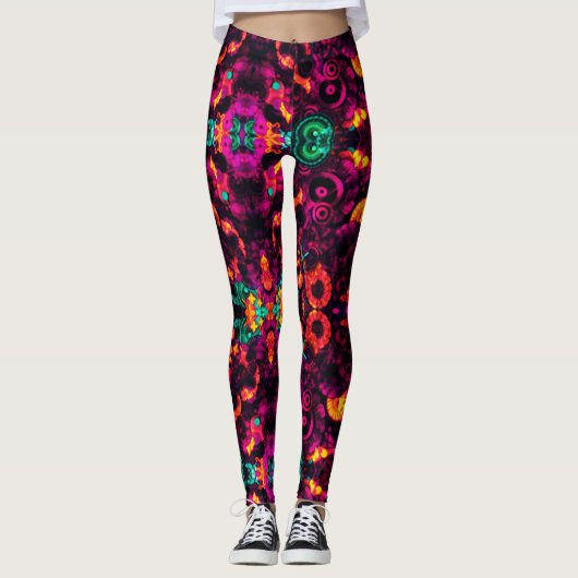 Abstrakt blumenreich leggings (Vorderseite)