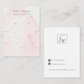 Abstrakt Blush Confetti Necklace Earring Display Visitenkarte (Vorne/Hinten)