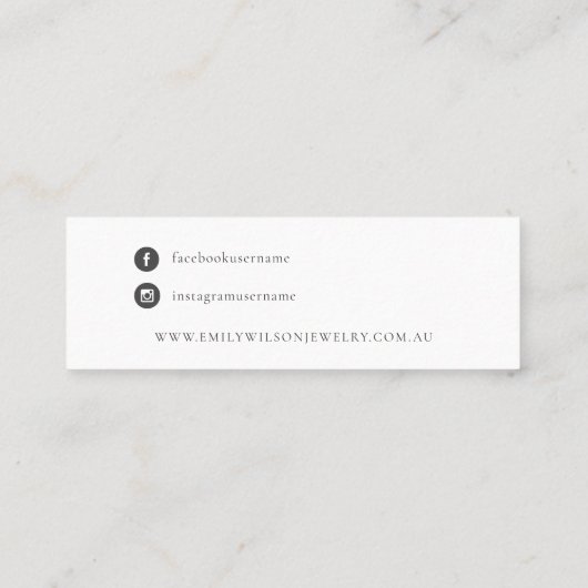 Abstrakt Blush Earthy Green Study Earring Display Mini Visitenkarte (Rückseite)