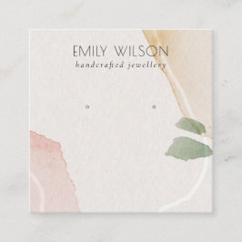 Abstrakt Blush Earthy Green Study Earring Display Quadratische Visitenkarte