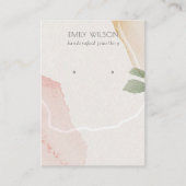 Abstrakt Blush Earthy Green Study Earring Display Visitenkarte (Vorderseite)