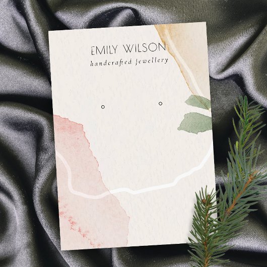 Abstrakt Blush Earthy Green Study Earring Display Visitenkarte